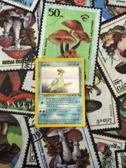 Pokemon TCG Lapras Fossil Holo Unlimited Rare Card 10/62 Vintage! ✨ - Image 1