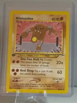 Pokemon Hitmonlee Rare 1st Edition Fossil 42/105 English - Image 1