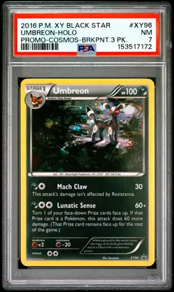2016 POKEMON XY BLACK STAR PROMO COSMOS-BREAKPOINT 3 PACK UMBREON-HOLO PSA 7 - Image 1