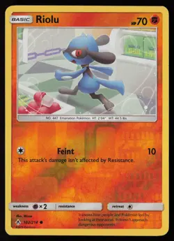 Riolu 102/214 Common Unbroken Bonds Pokemon Reverse Holo Lightly Played - Image 1