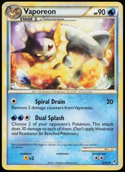Vaporeon 52/95 Uncommon Call of Legends Pokemon Lightly Played - Image 1