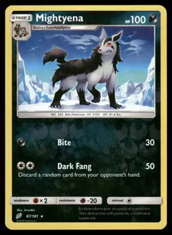 Mightyena 87/181 Rare Team Up Pokemon Reverse Holo Lightly Played - Image 1