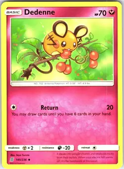 Dedenne 145/236 Uncommon Unified Minds Pokemon Near Mint - Image 1