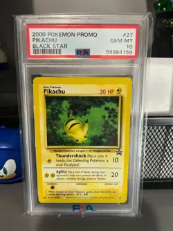 2000 POKEMON PROMO BLACK STAR #27 PIKACHU PSA 10 - Image 1