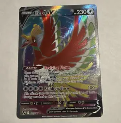 Pokemon TCG Ho-Oh V 187/195 SWSH12 Silver Tempest Ultra Rare FA Holo 230 - Image 1