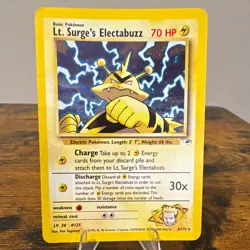Pokemon Lt. Surge's Electabuzz 6/132 Gym Heroes Holo Rare Eng DM - Image 1