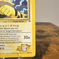 Pokemon Lt. Surge's Electabuzz 6/132 Gym Heroes Holo Rare Eng DM - Image 4
