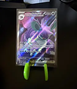 Pokemon TCG Destined Rivals Team Rocket's Nidoking ex 216/182 UR Holo - Image 1