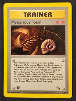 Pokemon - Fossil - 1st Edition - Mysterious Fossil #62/62 - NM - Image 1