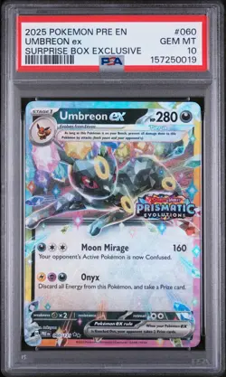 2025 POKEMON PRE EN-PRISMATIC EVOLUTIONS #060 UMBREON EX PSA 10 - Image 1