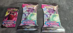 Unweighed Pokemon TCG Sword & Shield 08 Fusion Strike Sleeved x3 Booster Packs 820650809170 - Image 1