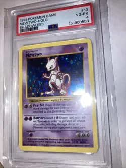 1999 Pokemon Shadowless Mewtwo Holo #10 PSA 4 - VG-EX WOTC Vintage Base Set - Image 3