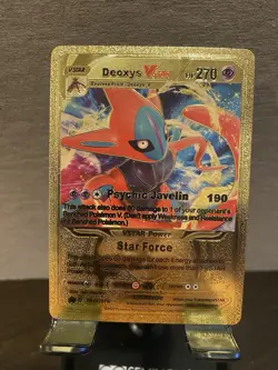Deoxys Foil Metal Pokemon Pokemon Fan Art Collectible Card Trading - Image 1