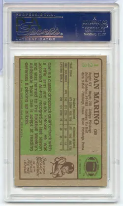1984 Topps DAN MARINO True Rookie Card #123 PSA 8 NM-MT Dolphins RC - Image 2