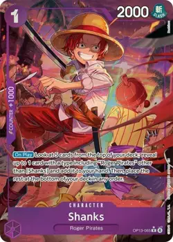 One Piece Shanks (065) (Alternate Art) - OP13-065 - R - Foil, Near Mint Carrying - Image 1