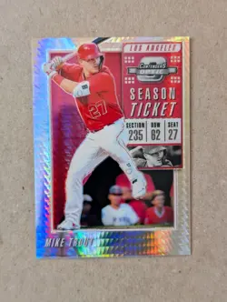2019 Panini Chronicles - Contenders Optic Mike Trout #8 Hyper Prizm /299 - Image 1