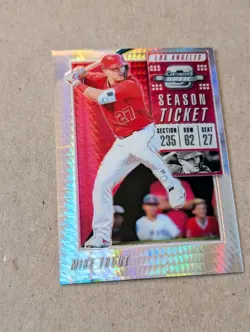 2019 Panini Chronicles - Contenders Optic Mike Trout #8 Hyper Prizm /299 - Image 3