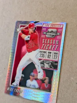 2019 Panini Chronicles - Contenders Optic Mike Trout #8 Hyper Prizm /299 - Image 5