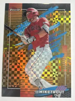 2026 Topps Finest Mike Trout Gold Checkerboard Refractor #17/50 Angels SSP - Image 1