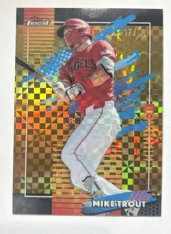 2026 Topps Finest Mike Trout Gold Checkerboard Refractor #17/50 Angels SSP - Image 2