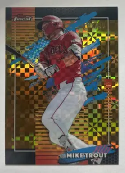 2026 Topps Finest Mike Trout Gold Checkerboard Refractor #17/50 Angels SSP - Image 4