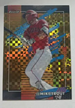 2026 Topps Finest Mike Trout Gold Checkerboard Refractor #17/50 Angels SSP - Image 5