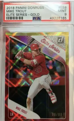Panini Donruss 2018 Mike Trout Elite Series Gold #ES8 PSA 9 /99 - Image 1