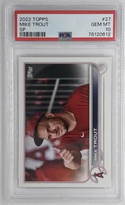 2022 Topps Series 1 Mike Trout #27 SP Variation PSA 10 Gem Mint 🌶🥵 - Image 1