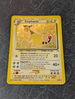 Ampharos 1/64 Neo Revelation 2000 Holo Rare Pokemon Card TCG SWIRL DMG - Image 1