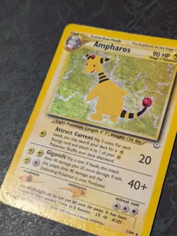 Ampharos 1/64 Neo Revelation 2000 Holo Rare Pokemon Card TCG SWIRL DMG - Image 2