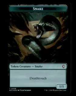 Zombie // Snake Token 3 // 8 Holo Commander: Lorwyn Eclipsed MtG Foil NM - Image 1