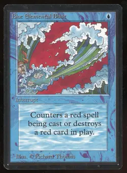 1993 MTG Magic the Gathering Beta Blue Elemental Blast LP Raw TCG - Image 1