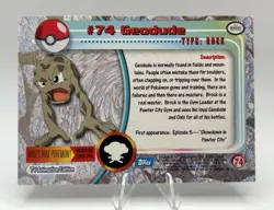 Geodude #74 Non-Foil Topps Blue Logo 1st Print Pokemon TV Animation Edition - Image 2