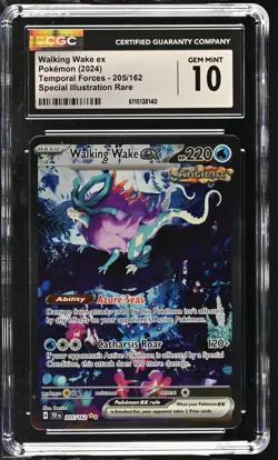 CGC 10 Walking Wake EX SIR 205/162 Pokemon Temporal Forces - Image 1
