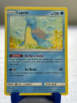 Lapras 56/214 Rare Lost Thunder Pokemon Near Mint - Image 1