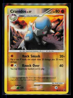 Pokemon Platinum Cranidos 46/127 Uncommon Reverse Holo HP - Image 1