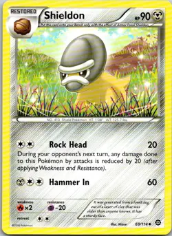 Shieldon 69/114 Steam Siege Pokemon TCG UC NM - Image 1