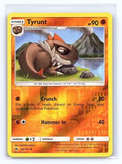Tyrunt 68/131 Uncommon Forbidden Light Pokemon Reverse Holo Moderately Played - Image 1