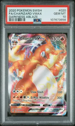 2020 POKEMON SWORD & SHIELD DARKNESS ABLAZE #020 FULL ART/CHARIZARD VMAX PSA 10 - Image 1