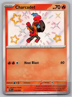 Charcadet 114/091 Shiny Rare Paldean Fates Pokemon Holo Near Mint - Image 1