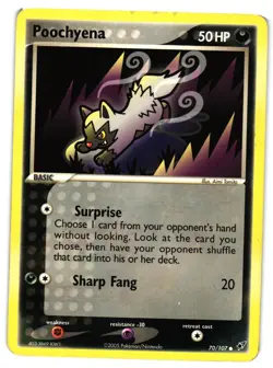 Pokemon TCG Poochyena 70/107 Deoxys Regular LP - Image 1