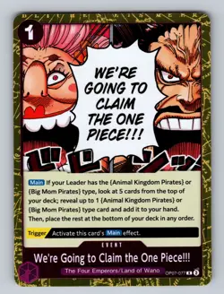 We're Going to Claim the One Piece!!! Foil R 500 Years in the Future OP07-077 NM - Image 1