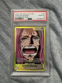 2025 ONE PIECE OP13-100 CARRYING ON HIS WILL ALT ART JEWELRY BONNEY PSA 10 - Image 1