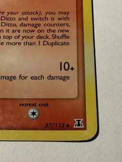 Ditto 37/113 Reverse Holo Pokemon Card Ex Delta Species Pokemon TCG - MP - Image 3