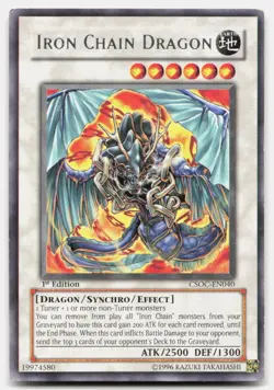 Iron Chain Dragon CSOC-EN040 Rare Crossroads of Chaos Yu-Gi-Oh 1st Edition MP - Image 1