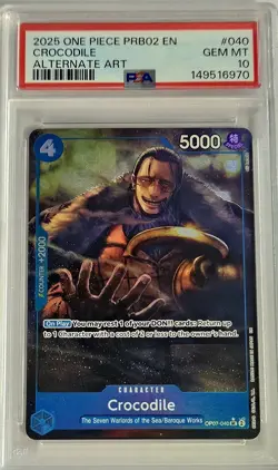 2025 CROCODILE One Piece PRB02-PREMIUM BOOSTER THE BEST- VOL.2 ALT ART PSA 10 GM - Image 3