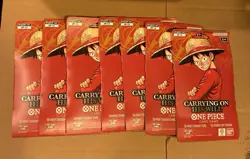One Piece TCG OP-13 Carrying On His Will Sleeved Booster Pack Lot of 7 English - Image 1
