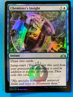 MTG 1x FOIL Chemister's Insight Guilds of Ravnica Magic the Gathering Card x1 NM - Image 1