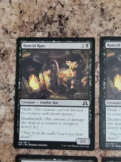 Rancid Rats *PLAYSET* 4x MtG Shadows over Innistrad Unplayed Commander Rats - Image 3