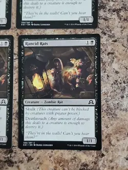 Rancid Rats *PLAYSET* 4x MtG Shadows over Innistrad Unplayed Commander Rats - Image 5